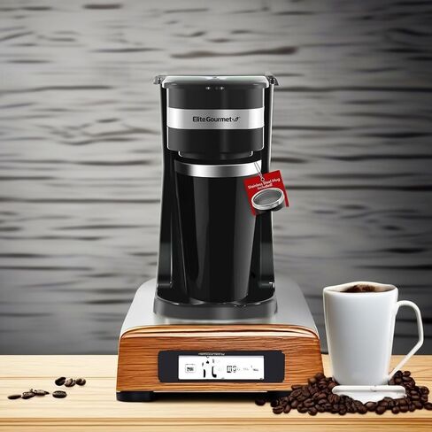 ماكينة تحضير القهوة المدمجة الشخصية ذات الخدمة الواحدة من Elite Gourmet EHC242M تتضمن 12 أونصة. جدار مزدوج، كوب سفر بتصميم داخلي من الفولاذ المقاوم للصدأ، متوافق مع القهوة المطحونة، فلتر شبكي قابل لإعادة الاستخدام، لون نعناعي in Kuwait