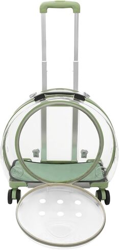 عربة محمولة للحيوانات الأليفة، حامل قطط صلب شفاف وقابل للتنفس بالكامل مع عجلات دوارة، خيارات حمل متعددة قابلة للتطبيق يصل وزنها إلى 19.84 رطلًا للقطط والكلاب (وردي) in Kuwait