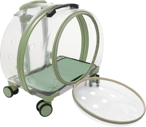 عربة محمولة للحيوانات الأليفة، حامل قطط صلب شفاف وقابل للتنفس بالكامل مع عجلات دوارة، خيارات حمل متعددة قابلة للتطبيق يصل وزنها إلى 19.84 رطلًا للقطط والكلاب (وردي) in Kuwait