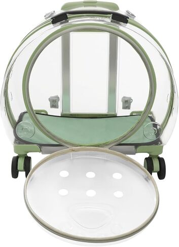 عربة محمولة للحيوانات الأليفة، حامل قطط صلب شفاف وقابل للتنفس بالكامل مع عجلات دوارة، خيارات حمل متعددة قابلة للتطبيق يصل وزنها إلى 19.84 رطلًا للقطط والكلاب (وردي) in Kuwait