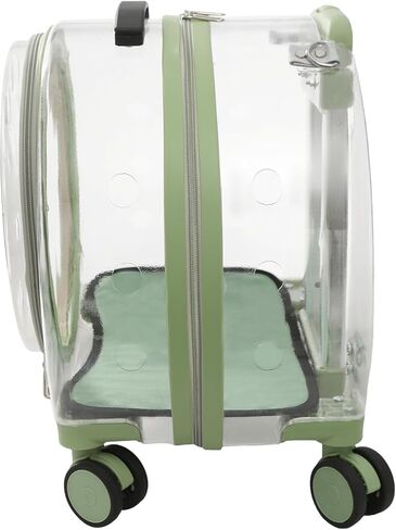 عربة محمولة للحيوانات الأليفة، حامل قطط صلب شفاف وقابل للتنفس بالكامل مع عجلات دوارة، خيارات حمل متعددة قابلة للتطبيق يصل وزنها إلى 19.84 رطلًا للقطط والكلاب (وردي) in Kuwait