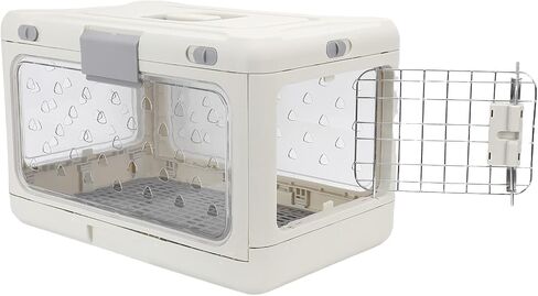 Pssopp Portable Cat Carrier Plastic Cat Crate, Portable Plastic Foldable Carrier Kennel Large Capacity for Airplane Travel Gifts in Saudi Arabia