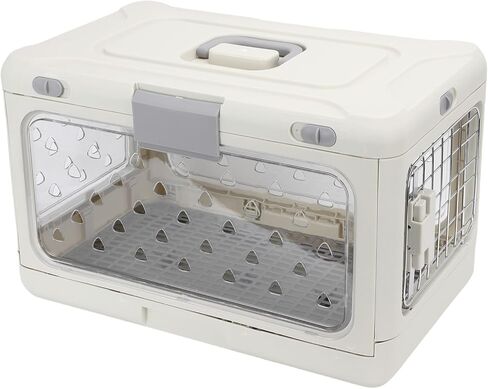 Pssopp Portable Cat Carrier Plastic Cat Crate, Portable Plastic Foldable Carrier Kennel Large Capacity for Airplane Travel Gifts in Saudi Arabia