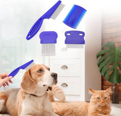 4Pcs Pet Comb, Multi-functional Fine-Tooth Comb for Smooth the Hair, Brush for Pet Dog Cat in Saudi Arabia