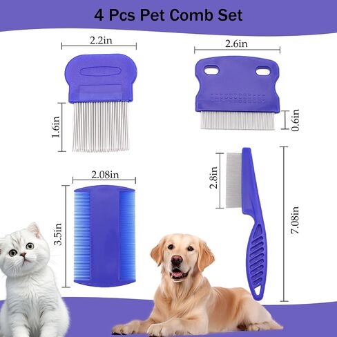 4Pcs Pet Comb, Multi-functional Fine-Tooth Comb for Smooth the Hair, Brush for Pet Dog Cat in Saudi Arabia
