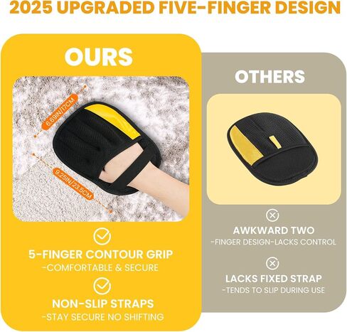 2 Pcs Pet Hair Removal Glove, Upgraded Five-Finger Electrostatic Pet Hair Removal Gloves for Dogs & Cats, Reusable Magic Brush Pet Hair Remover Tool for Clothing, Couch, Carpet, Car Seat in Saudi Arabia
