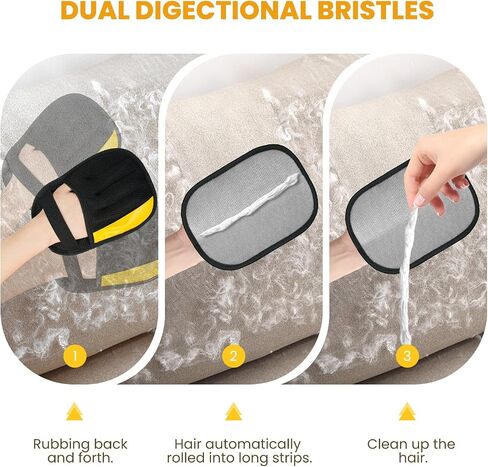 2 Pcs Pet Hair Removal Glove, Upgraded Five-Finger Electrostatic Pet Hair Removal Gloves for Dogs & Cats, Reusable Magic Brush Pet Hair Remover Tool for Clothing, Couch, Carpet, Car Seat in Saudi Arabia