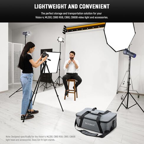 Neewer Trolley Case for Photo Studio Equipment, 30"x11"x11"/77x28x27cm, Tripod Rolling Bag with Wheels/Straps/Padded Compartment/Handle for Light Stands, Strobes, Photography Accessories, PB005 in Saudi Arabia