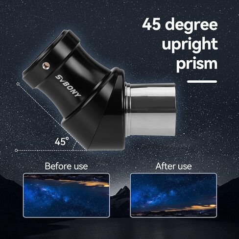 SVBONY SV222 90 Degree Diagonal Mirror, 1.25 Inch Telescope Diagonal with Anti Reflection Coating Metal, Telescope Accessory for Refractor Telescope in Saudi Arabia