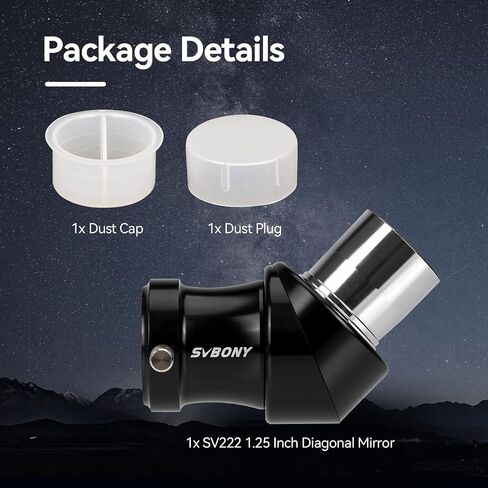 SVBONY SV222 90 Degree Diagonal Mirror, 1.25 Inch Telescope Diagonal with Anti Reflection Coating Metal, Telescope Accessory for Refractor Telescope in Saudi Arabia