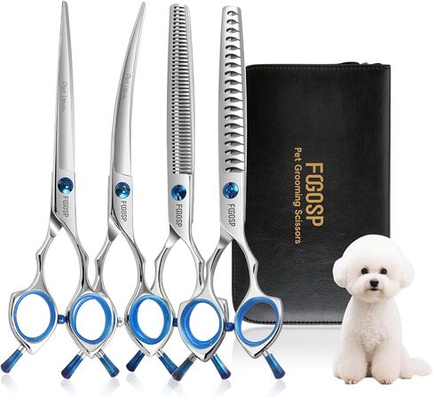 Curved Dog Grooming Scissors 7.5 in Curve Shears for Pet Dogs Cat Japan 440C 30°Arc Upward & Downward Classic Handle for Trimming Face and Paws(7.5, Curved) in Kuwait