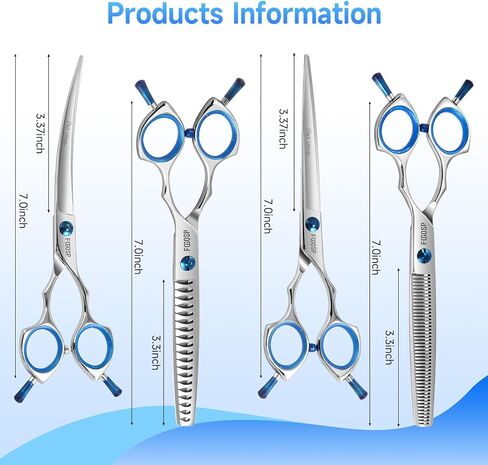 Curved Dog Grooming Scissors 7.5 in Curve Shears for Pet Dogs Cat Japan 440C 30°Arc Upward & Downward Classic Handle for Trimming Face and Paws(7.5, Curved) in Kuwait
