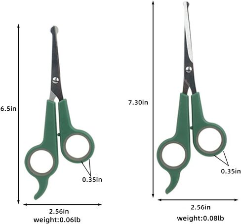 2-Pack Green Pet Grooming Scissors, Stainless Steel Blades, Safe for Dogs/Cats, Comfortable Grip for Home Use in Saudi Arabia