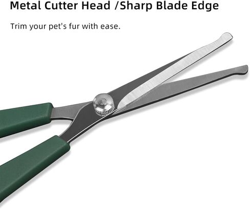 2-Pack Green Pet Grooming Scissors, Stainless Steel Blades, Safe for Dogs/Cats, Comfortable Grip for Home Use in Saudi Arabia