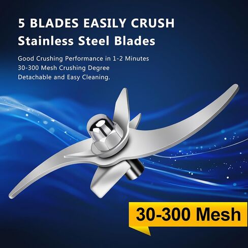 750g Electric Grain Grinder, Stainless Steel Dry Mill - for Coffee, Spices, Herbs, Grains & Rice, High-Speed Powder Machine for Kitchen & Commercial Use in Saudi Arabia