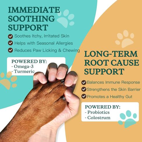 NATURE TARGET Dog Allergy Chews - Dog Allergy Relief, for Skin, Coat, Anti-Itch, Seasonal Allergies, Scratching, Pawlicking, 180 Freeze Dried Chews in Saudi Arabia