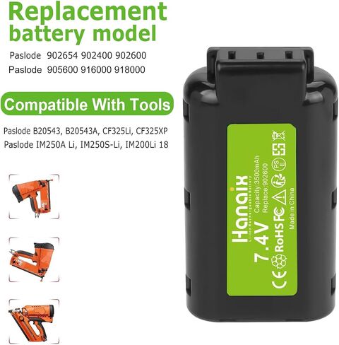 Hanaix 2Pack 4000mAh 6V Battery Compatible with Paslode 404717 B20544E BCPAS-404717 404400 900400 900420 900600 901000 902000 B20720 CF-325 IM200 F18 IM250 IM250A IM350A IM350CT PS604N Ni-MH in Kuwait