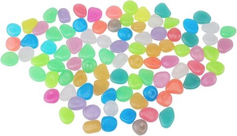 50PCS Glow-in-The-Dark Fish Tank Rocks - 20mm Blue Aquarium Gravel, Fish Tank Decorations for Garden/Aquarium/Plant Pots/Bonsai Walkway/Driveway in Saudi Arabia