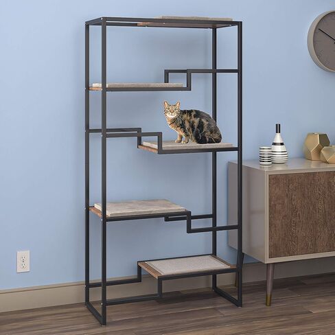 THE REFINED FELINE Metropolitan Cat Condo, Modern Furniture for Multiple Cats, Stepped Platforms for Cats and Kittens in Kuwait