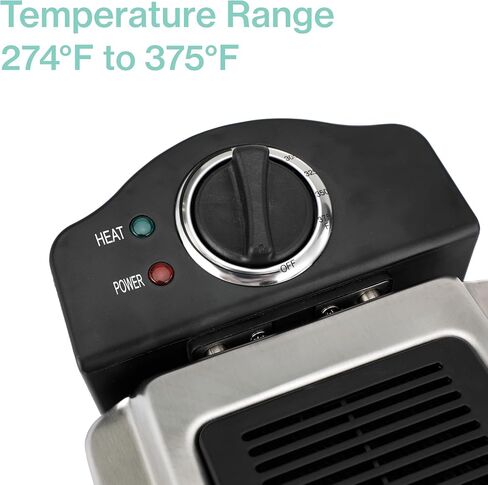 2 L / 2.1 Qt Stainless Steel Immersion Electric Deep Fryer 1400 W - Drip-Hook Basket - Precise Temperature Control - Lid w. Viewing Window - Odor Filter by TheDisplayGuys in Saudi Arabia