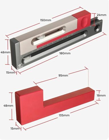 HONGDUI JF06 Kerfmaker Table Saw Slot Adjuster Mortise and Tenon Tool Woodworking Movable Measuring Block in Kuwait