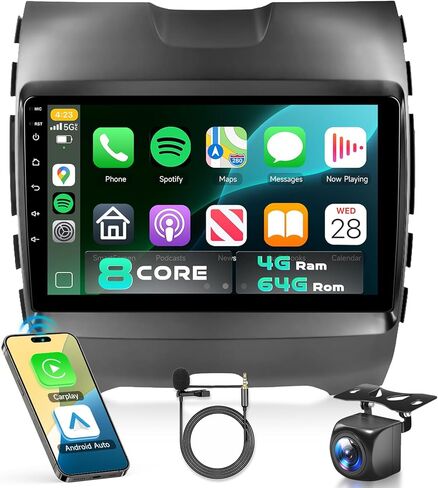 8core 6GB+128GB 5GHZWIFI Radio for Ford Edge 2016-2020 Android 13 Car Steroo ، 9 Inch 1280x720 IPS Touchscreen Carplay Android Auto ، DSP ، 63UIS ، GPS FM/RDS SWC Camera النسخ الاحتياطي in Kuwait