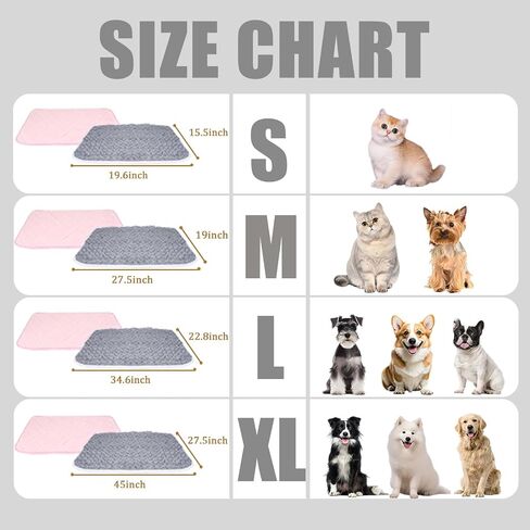 SUPRIY 2-Pack (Pink + Gray) Self-Warming Cat Mat Self-Heating Dog Mat Warm Pet Pad Reflective Heating Pet Bed Waterproof and Washable Suitable for Dog Cat Bed Cage Mats Blanket (Small15.5x19.5IN) in Kuwait