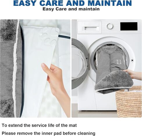 سرير كلب مُدفأ للكلاب الكبيرة، أريكة للحيوانات الأليفة مقاس 40 × 27 بوصة مع سخان قابل للتعديل بـ 9 مستويات، وبطانة مقاومة للماء، وغطاء قابل للغسل في الغسالة وجزء سفلي غير قابل للانزلاق، رمادي in Kuwait