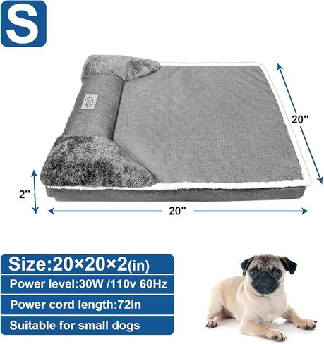 سرير كلب مُدفأ للكلاب الكبيرة، أريكة للحيوانات الأليفة مقاس 40 × 27 بوصة مع سخان قابل للتعديل بـ 9 مستويات، وبطانة مقاومة للماء، وغطاء قابل للغسل في الغسالة وجزء سفلي غير قابل للانزلاق، رمادي in Kuwait