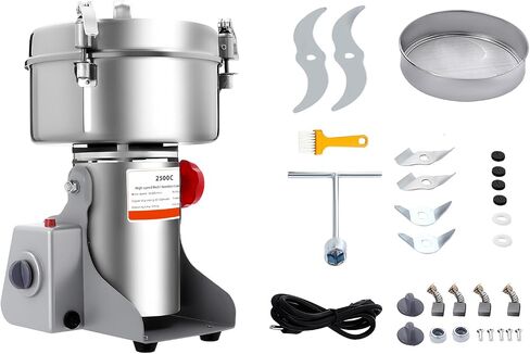 Grain Mill, 2500g 4500W Grain Mill for Flour Commercial Spice Grinder 32000r/min High-speed Flour Mill Grinder for Home for Dry Spice Herbs Grains Coffee Rice Pepper (2500g) in Saudi Arabia