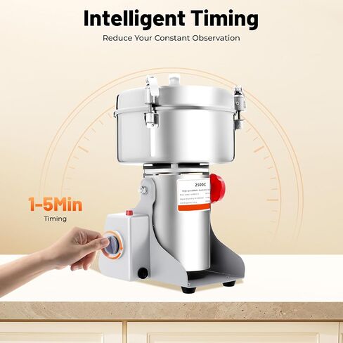 Grain Mill, 2500g 4500W Grain Mill for Flour Commercial Spice Grinder 32000r/min High-speed Flour Mill Grinder for Home for Dry Spice Herbs Grains Coffee Rice Pepper (2500g) in Saudi Arabia