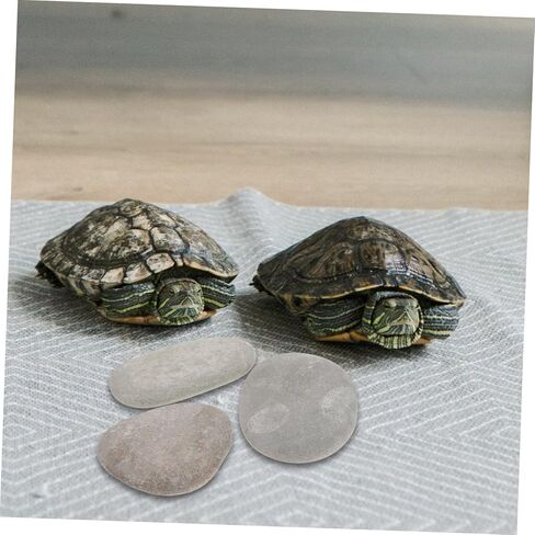 3pcs Turtle Basking Stones Flat Reptile Ramp Platform for Small Turtles and Bearded Dragons Natural Rock Tank Decoration for Freshwater and Saltwater Aquariums Random Color in Saudi Arabia
