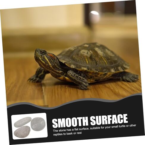 3pcs Turtle Basking Stones Flat Reptile Ramp Platform for Small Turtles and Bearded Dragons Natural Rock Tank Decoration for Freshwater and Saltwater Aquariums Random Color in Saudi Arabia