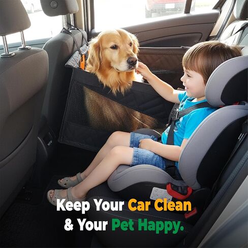 Quilted Dog Car Seat for Small/Medium/Large Breeds - Waterproof Oxford Fabric pet car seat with Hard Bottom and Hammock Design - Dog Car Seat Cover for Back Seat Suitable for Cars, Trucks, SUV in Saudi Arabia