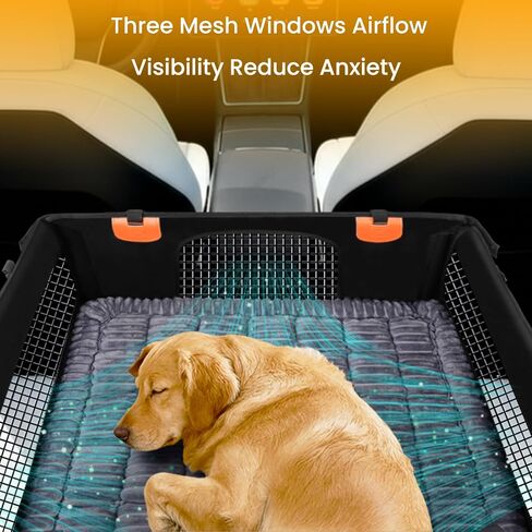 XL Large Dog Car Seat Cover with Dog Bed Mat for Back Seat Half - Single Seat Travel Hammock Extender, Waterproof Hard Bottom for Medium & Large Dogs, Car SUV Truck Vehicle in Saudi Arabia