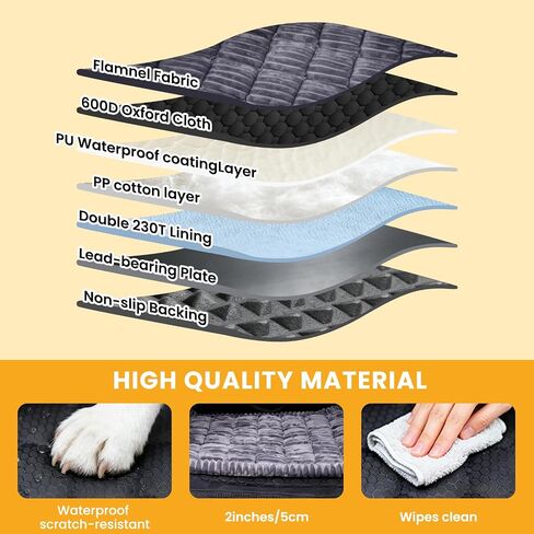 XL Large Dog Car Seat Cover with Dog Bed Mat for Back Seat Half - Single Seat Travel Hammock Extender, Waterproof Hard Bottom for Medium & Large Dogs, Car SUV Truck Vehicle in Saudi Arabia