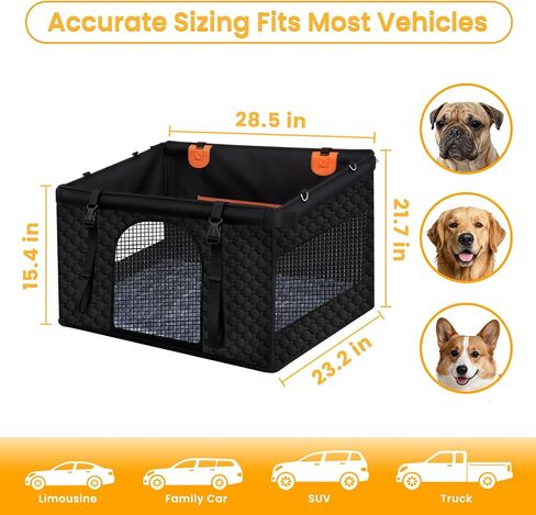 XL Large Dog Car Seat Cover with Dog Bed Mat for Back Seat Half - Single Seat Travel Hammock Extender, Waterproof Hard Bottom for Medium & Large Dogs, Car SUV Truck Vehicle in Saudi Arabia