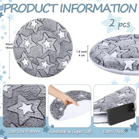 VitalCozy 2 Pack Self Warming Cat Mat Self Heating Pad Bed Reversible Machine Washable Reflects Body Heat Warm Thermal Pet Pad Crate Blanket for Feral and Indoor Cat(16'',Large Star) in Saudi Arabia