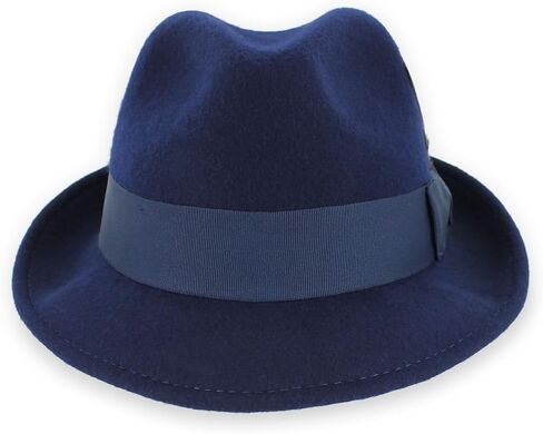 قبعة فيدورا من Belfry Trilby للرجال/النساء ذات حافة مبكرة من الصوف الخالص بنسبة 100% باللون الأسود والرمادي والبحري والبني والبقان in Saudi Arabia