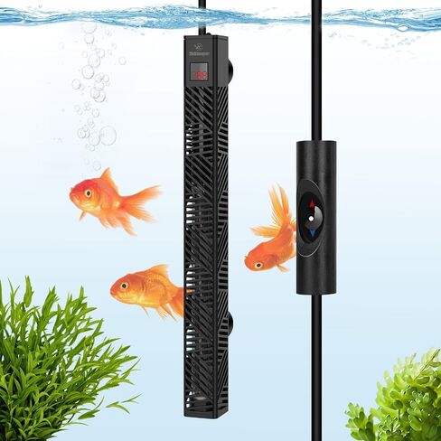 سخان حوض السمك الغاطس بقدرة 500 وات من Fishkeeper - سخان حوض أسماك رقمي فائق الأمان بسعة 53-130 جالون، مع إيقاف تشغيل الماء تلقائيًا، تسخين سريع ذكي PID، 59 درجة فهرنهايت - 93 درجة فهرنهايت وتحكم دقيق في درجة الحرارة in Kuwait