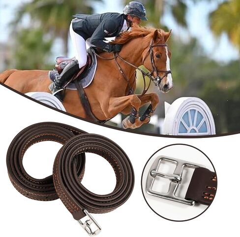 Stirrup Leathers for English Saddles, 2 Pack Equestrian Riding Stirrup Straps with Stainless Steel Buckle & Sturdy Nylon Core, Horse Riding Gear for Daily Riding/Schooling/Showing (Brown, 54) in Saudi Arabia