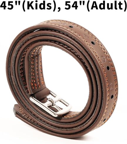 Stirrup Leathers for English Saddles, 2 Pack Equestrian Riding Stirrup Straps with Stainless Steel Buckle & Sturdy Nylon Core, Horse Riding Gear for Daily Riding/Schooling/Showing (Brown, 54) in Saudi Arabia