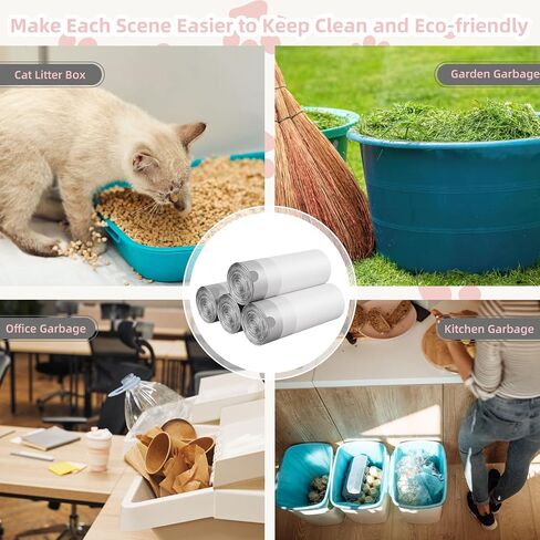 Extra Large Cat Litter Box Liners, Cat Litter Waste Receptacles Bags for Cleanpethome Self Cleaning Litter Box Pet Poop Bags with Drawstring 60 Count in Saudi Arabia