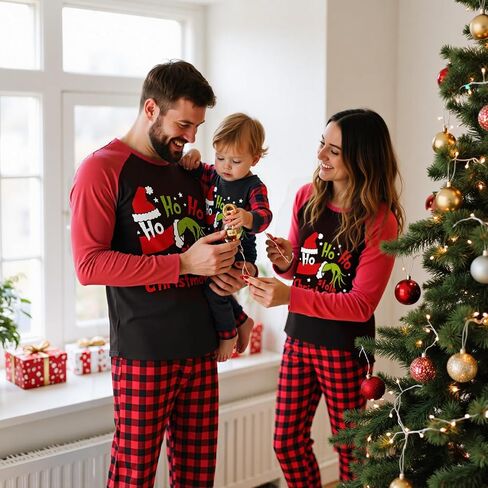 Manooby Christmas Pajamas for Family,Christmas Pajamas Matching Sets,Xmas Pjs for Men Women Dog in Saudi Arabia