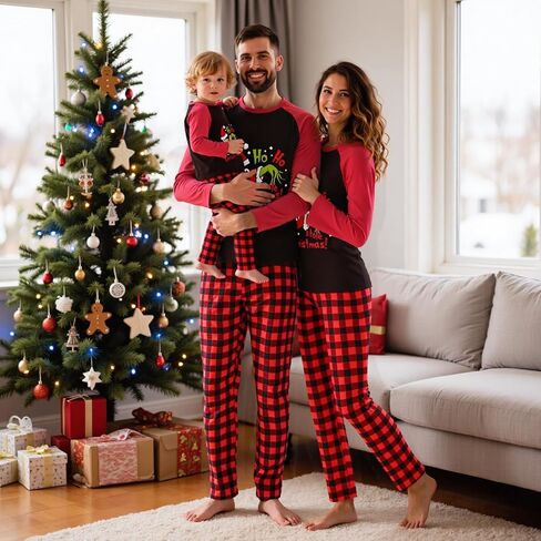 Manooby Christmas Pajamas for Family,Christmas Pajamas Matching Sets,Xmas Pjs for Men Women Dog in Saudi Arabia
