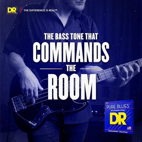 DR Strings PURE BLUES Bass Guitar Strings (PB-45), Silver in Kuwait