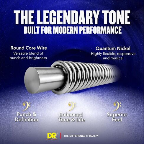 DR Strings PURE BLUES Bass Guitar Strings (PB-45), Silver in Kuwait