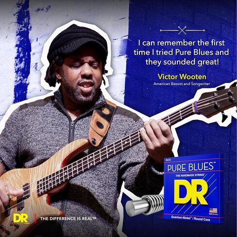 DR Strings PURE BLUES Bass Guitar Strings (PB-45), Silver in Kuwait