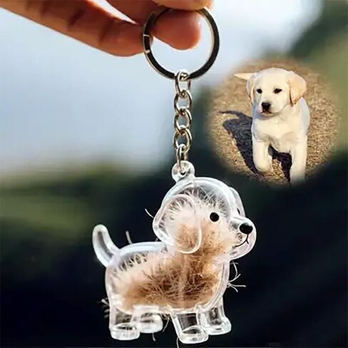 Collector Keychain Charm Storage Box, DIY Pet Keepsake Furs Collection Capsules, Holder Keyring Memorial for Pet Lovers in Saudi Arabia