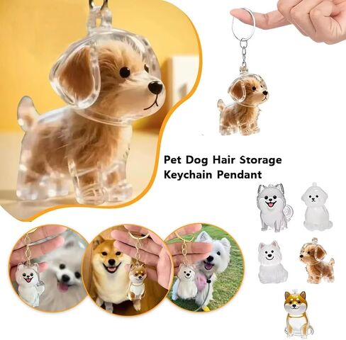Collector Keychain Charm Storage Box, DIY Pet Keepsake Furs Collection Capsules, Holder Keyring Memorial for Pet Lovers in Saudi Arabia